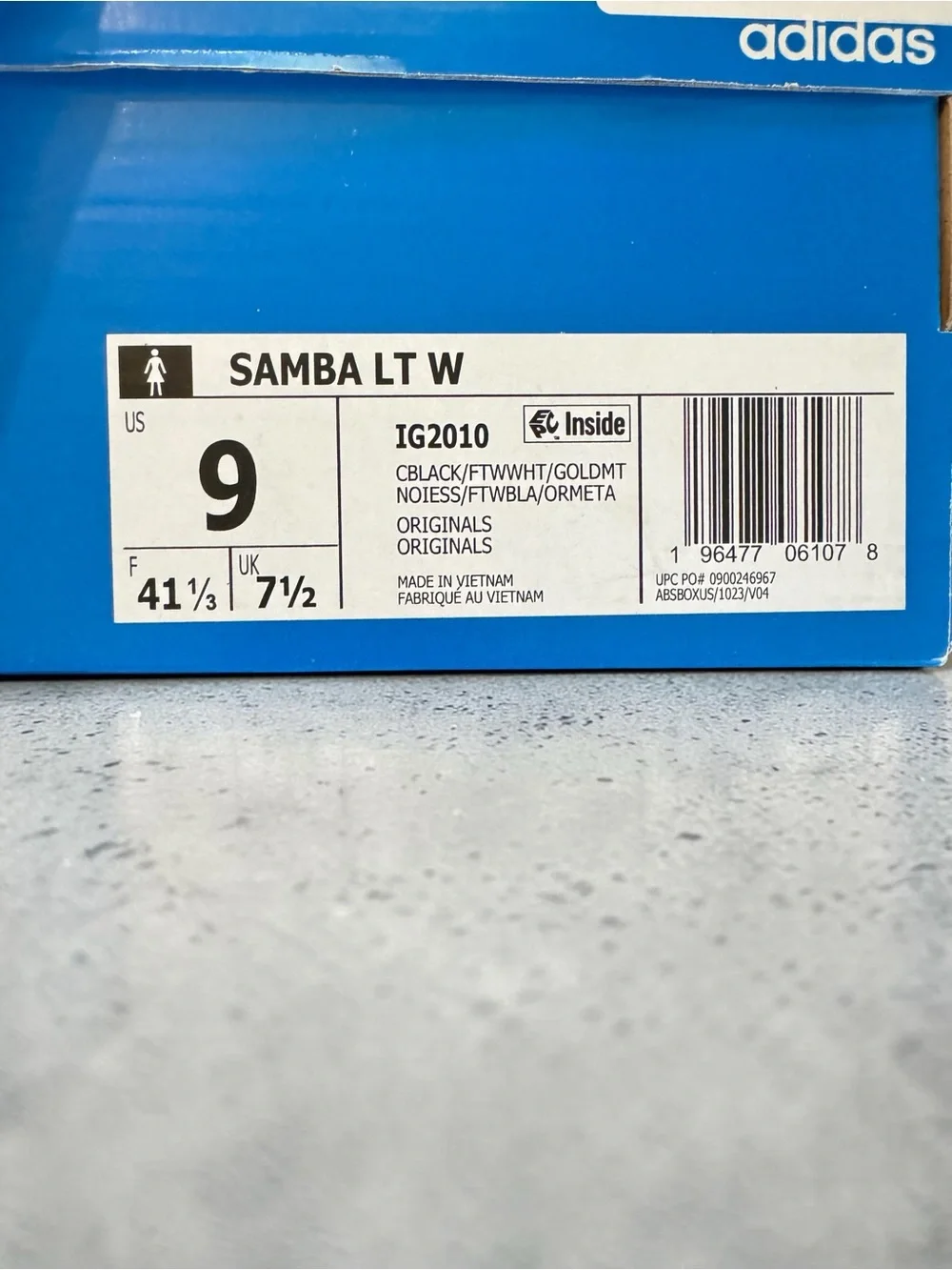 Adidas Samba LT W Black White Gum Sneakers Women’s Size 9 NWT IN box - Picture 6 of 6